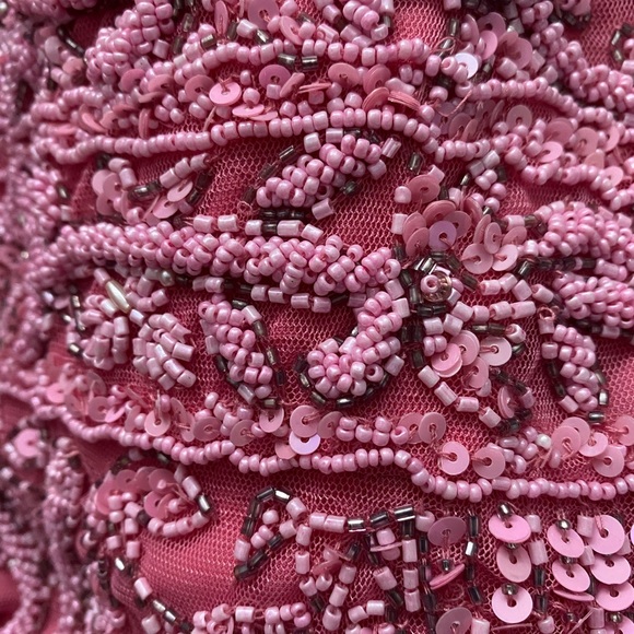 Sherri Hill Pink beaded prom dress size 00 - Picture 6 of 9